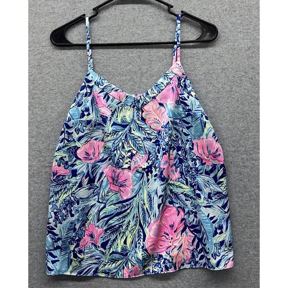 Lilly Pulitzer Tops - Lilly Pulitzer Margaret Cami Top Womens Size Small Saltwater Blue Shade Seekers